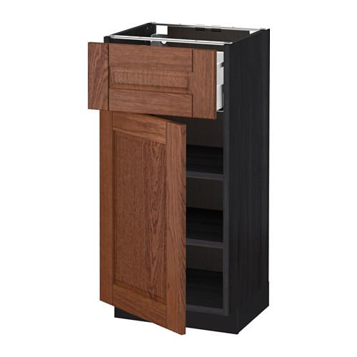 МЕТОД / МАКСИМЕРА Напольный шкаф с ящиком/дверью - под дерево черный, Филипстад коричневый, 40x37 см
