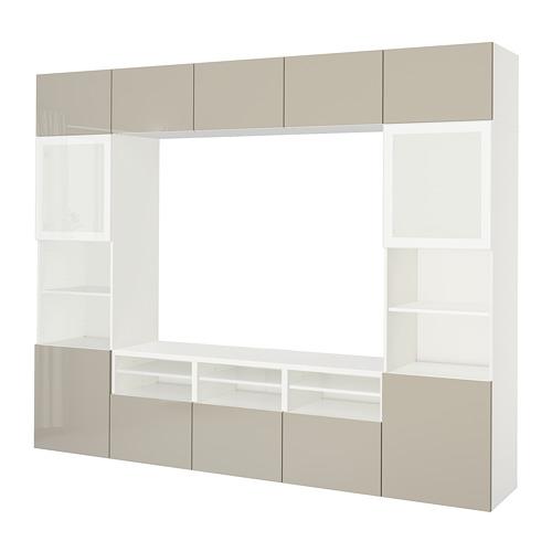 BESTÅ шкаф для ТВ, комбин/стеклян дверцы