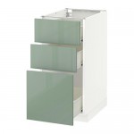 МЕТОД / ФОРВАРА Напольный шкаф с 3 ящиками - белый, Калларп глянцевый светло-зеленый, 40x60 см МЕТОД / ФОРВАРА Напольный шкаф с 3 ящиками - белый, Калларп глянцевый светло-зеленый, 40x60 см