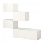 БЕСТО Комбинация для хранения с дверцами - белый/глянцевый белый