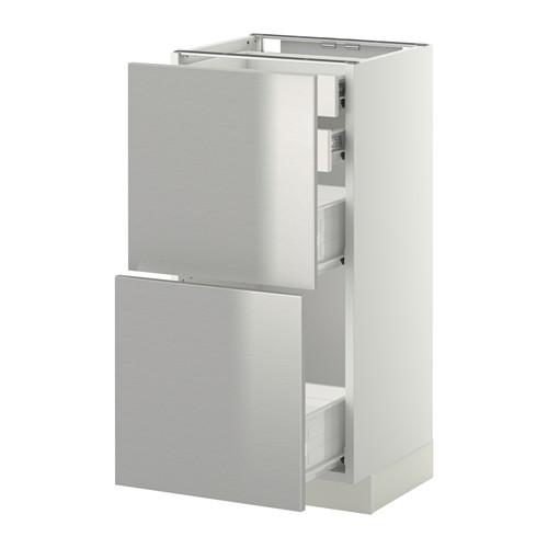 МЕТОД / ФОРВАРА Нплн шк 2фрнт/2низк/2 выс/2срдн ящ - белый, Гревста нержавеющ сталь, 40x37 см МЕТОД / ФОРВАРА Нплн шк 2фрнт/2низк/2 выс/2срдн ящ - белый, Гревста нержавеющ сталь, 40x37 см