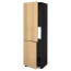 МЕТОД Выс шкаф д/холодильн или морозильн - под дерево черный, Экестад дуб, 60x60x200 см