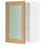 МЕТОД Навесной шкаф с полками/стекл дв - белый, Экестад дуб, 40x60 см