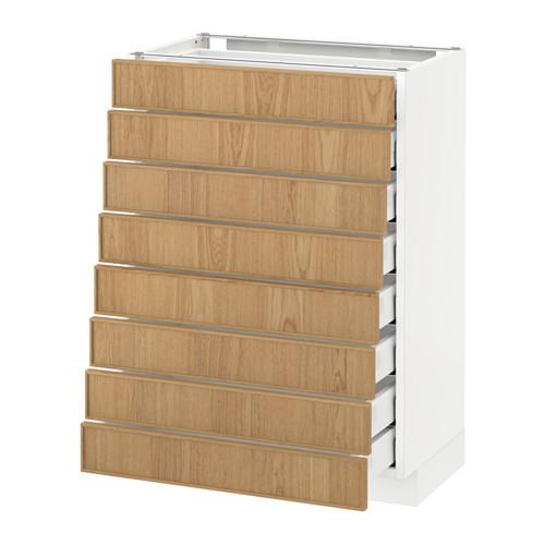 МЕТОД / МАКСИМЕРА Наполн шкаф 8 фронт/8 низк ящиков - белый, Экестад дуб, 60x37 см МЕТОД / МАКСИМЕРА Наполн шкаф 8 фронт/8 низк ящиков - белый, Экестад дуб, 60x37 см