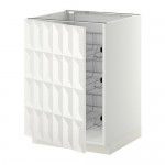 МЕТОД Напольный шкаф с проволочн ящиками - белый, Гэррестад белый, 60x60 см