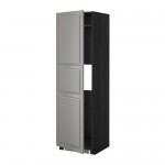 METOD выс шкаф д/холод или мороз, с дверц черный/Будбин серый 60x60x200 см