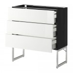 МЕТОД / МАКСИМЕРА Нплн шк 3 фрнт/3 средн ящика - под дерево черный, Рингульт глянцевый белый, 80x37x60 см МЕТОД / МАКСИМЕРА Нплн шк 3 фрнт/3 средн ящика - под дерево черный, Рингульт глянцевый белый, 80x37x60 см