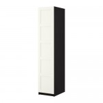 PAX гардероб с 1 дверью черно-коричневый/Бергсбу белый 49.8x60x236.4 cm