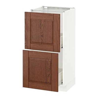 МЕТОД / ФОРВАРА Напольный шкаф с 2 ящиками - 40x37 см, Филипстад коричневый, белый МЕТОД / ФОРВАРА Напольный шкаф с 2 ящиками - 40x37 см, Филипстад коричневый, белый
