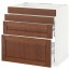 МЕТОД / МАКСИМЕРА Нап шкаф д/духовки/4фасада/3ящика - белый, Филипстад коричневый, 80x60 см