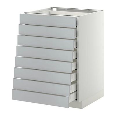 МЕТОД / МАКСИМЕРА Наполн шкаф 8 фронт/8 низк ящиков - 60x60 см, Веддинге серый, белый МЕТОД / МАКСИМЕРА Наполн шкаф 8 фронт/8 низк ящиков - 60x60 см, Веддинге серый, белый