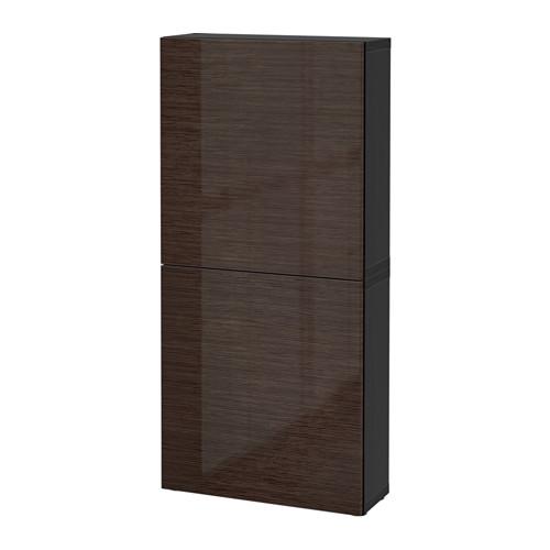 БЕСТО Навесной шкаф с 2 дверями - черно-коричневый/Сельсвикен глянцевый/коричневый БЕСТО Навесной шкаф с 2 дверями - черно-коричневый/Сельсвикен глянцевый/коричневый