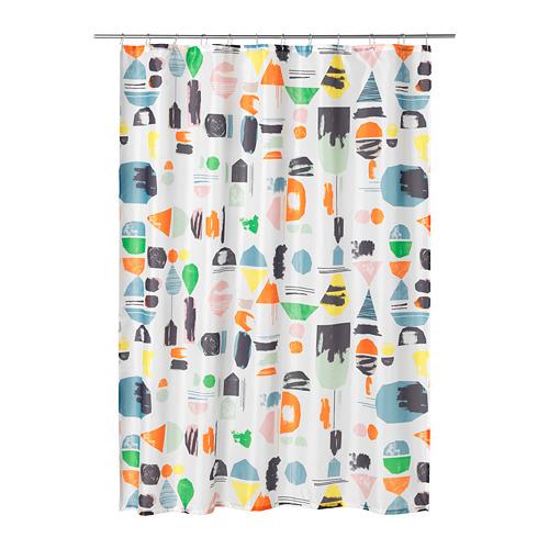 Ikea Brand Multi Colorfull 100% Polyester Shower Curtain for Bathroom Bathtub