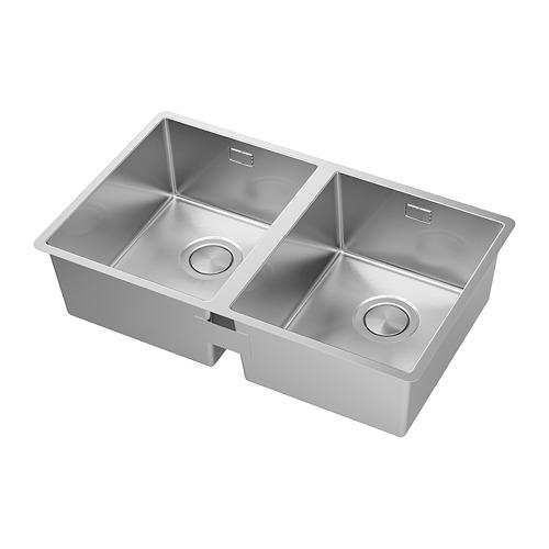 NORRSJÖN двойная врезная мойка нержавеющ сталь