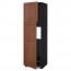 МЕТОД Высокий шкаф д/холодильника/2дверцы - под дерево черный, Филипстад коричневый, 60x60x200 см