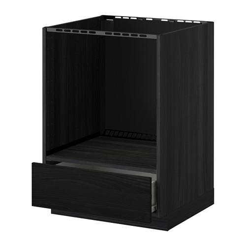 МЕТОД / ФОРВАРА Напольный шкаф д/духовки, с ящиком - под дерево черный, Тингсрид под дерево черный