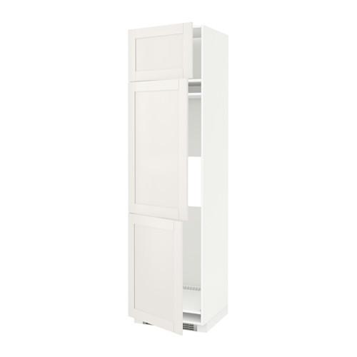 МЕТОД Выс шкаф для хол/мороз с 3 дверями - белый, Сэведаль белый, 60x60x220 см