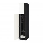 МЕТОД Выс шк с отд д/акс д/убрк - под дерево черный, Рингульт глянцевый белый, 40x60x200 см МЕТОД Выс шк с отд д/акс д/убрк - под дерево черный, Рингульт глянцевый белый, 40x60x200 см