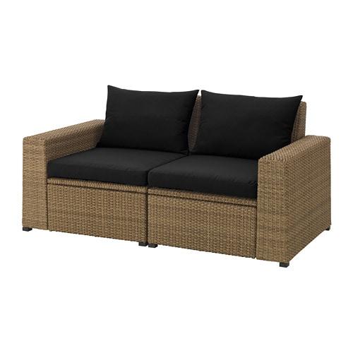 СОЛЛЕРОН 2-местный диван,садовый - коричневый/Холло черный СОЛЛЕРОН 2-местный диван,садовый - коричневый/Холло черный
