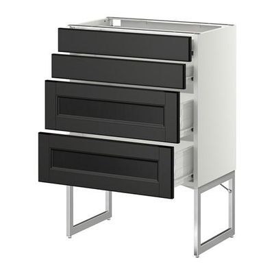 МЕТОД / ФОРВАРА Нплн шк 4 фронт/2 низк/2средн ящ - 60x37x60 см, Лаксарби черно-коричневый, белый МЕТОД / ФОРВАРА Нплн шк 4 фронт/2 низк/2средн ящ - 60x37x60 см, Лаксарби черно-коричневый, белый