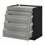 МЕТОД / ФОРВАРА Нплн шк 5фрнт/2нзк/3срд ящ - под дерево черный, Будбин серый, 80x60 см МЕТОД / ФОРВАРА Нплн шк 5фрнт/2нзк/3срд ящ - под дерево черный, Будбин серый, 80x60 см