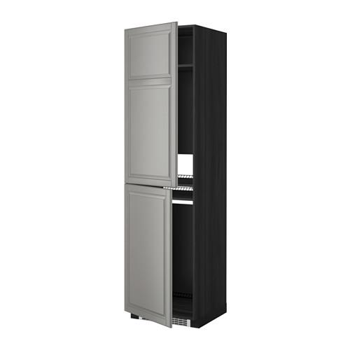 МЕТОД Высок шкаф д холодильн/мороз - под дерево черный, Будбин серый, 60x60x220 см