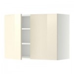 МЕТОД Навесной шкаф с полками/2дверцы - 80x60 см, Рингульт глянцевый кремовый, белый МЕТОД Навесной шкаф с полками/2дверцы - 80x60 см, Рингульт глянцевый кремовый, белый