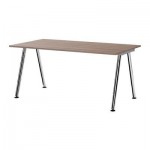 ГАЛАНТ Письменный стол - серый, А-образная ножка, хромированный