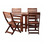 ЭПЛАРО Стол+4 складных стула, д/сада - Эпларо коричневая морилка