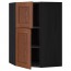МЕТОД Угловой навесной шкаф+полки/2дверцы - под дерево черный, Филипстад коричневый