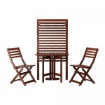 ЭПЛАРО Панель+стол+2 стула - Эпларо для сада/коричневая морилка