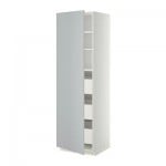 МЕТОД / МАКСИМЕРА Высокий шкаф с ящиками - 60x60x200 см, Веддинге серый, белый