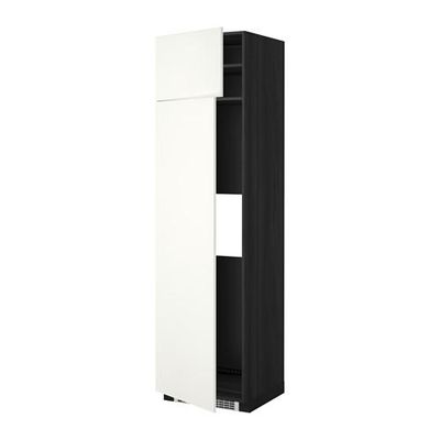 МЕТОД Выс шкаф д/холодильн или морозильн - 60x60x220 см, Хэггеби белый, под дерево черный