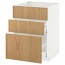 МЕТОД / МАКСИМЕРА Напольн шк п-мойку+3фрнт пнл/2ящ - белый, Экестад дуб, 60x60 см
