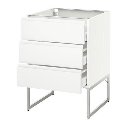 МЕТОД / МАКСИМЕРА Нплн шк 3 фрнт/3 средн ящика - белый, Воксторп белый, 60x60x60 см МЕТОД / МАКСИМЕРА Нплн шк 3 фрнт/3 средн ящика - белый, Воксторп белый, 60x60x60 см