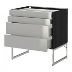 МЕТОД / ФОРВАРА Нплн шк 4 фронт/2 низк/2средн ящ - 80x60x60 см, Гревста нержавеющ сталь, под дерево черный МЕТОД / ФОРВАРА Нплн шк 4 фронт/2 низк/2средн ящ - 80x60x60 см, Гревста нержавеющ сталь, под дерево черный