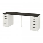 ALEX/LINNMON стол черно-коричневый/белый 60x74 cm