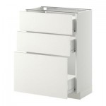 МЕТОД / ФОРВАРА Напольный шкаф с 3 ящиками - 60x37 см, Хэггеби белый, белый