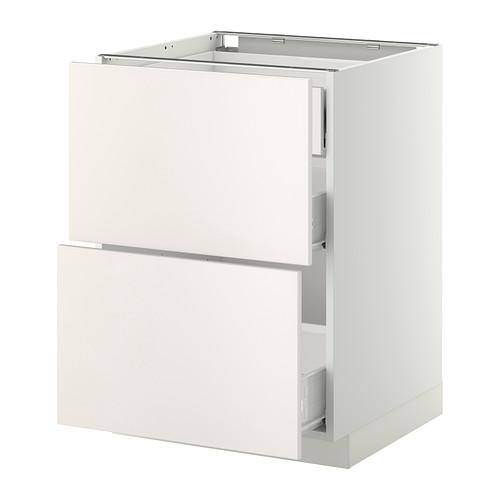 МЕТОД / ФОРВАРА Наполн шк 2 фрнт/3 средн ящ - белый, Веддинге белый, 60x60 см
