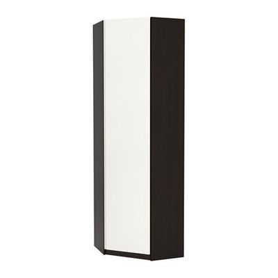 ПАКС Гардероб угловой - Виканес белый, черно-коричневый, 73/73x236 см