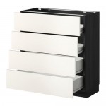 МЕТОД / ФОРВАРА Напольн шкаф 4 фронт панели/4 ящика - под дерево черный, Веддинге белый, 80x37 см МЕТОД / ФОРВАРА Напольн шкаф 4 фронт панели/4 ящика - под дерево черный, Веддинге белый, 80x37 см