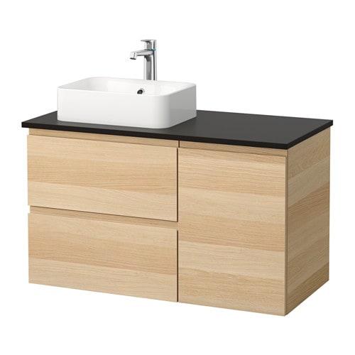 ГОДМОРГОН/ТОЛКЕН / ХОРВИК Шкаф с раковиной 45x32 см - антрацит, под беленый дуб ГОДМОРГОН/ТОЛКЕН / ХОРВИК Шкаф с раковиной 45x32 см - антрацит, под беленый дуб