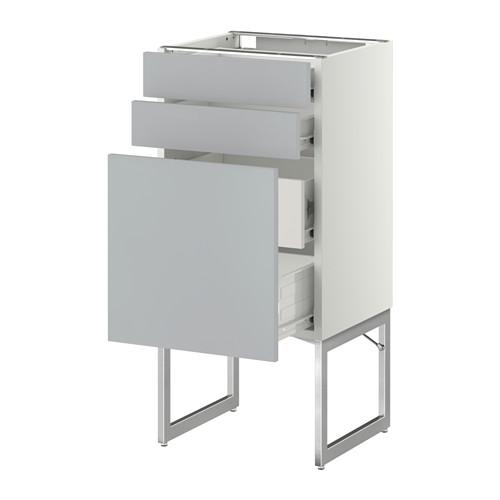 МЕТОД / ФОРВАРА Напольн шкаф 3фронт пнл/2низ/2ср ящ - 40x37x60 см, Веддинге серый, белый МЕТОД / ФОРВАРА Напольн шкаф 3фронт пнл/2низ/2ср ящ - 40x37x60 см, Веддинге серый, белый