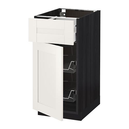 МЕТОД / МАКСИМЕРА Напольн шкаф с пров корз/ящ/дверью - под дерево черный, Сэведаль белый, 40x60 см МЕТОД / МАКСИМЕРА Напольн шкаф с пров корз/ящ/дверью - под дерево черный, Сэведаль белый, 40x60 см