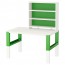 ПОЛЬ Письменн стол с полками - белый/зеленый