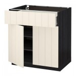МЕТОД / ФОРВАРА Напольный шкаф+ящик/2дверцы - 80x60 см, Хитарп белый с оттенком, под дерево черный МЕТОД / ФОРВАРА Напольный шкаф+ящик/2дверцы - 80x60 см, Хитарп белый с оттенком, под дерево черный