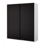 ПАКС Гардероб с раздвижными дверьми - Пакс Мальм черно-коричневый, белый, 200x66x236 см
