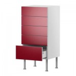 ФАКТУМ Напольный шкаф с 5 ящиками - Абстракт красный, 60x37 см