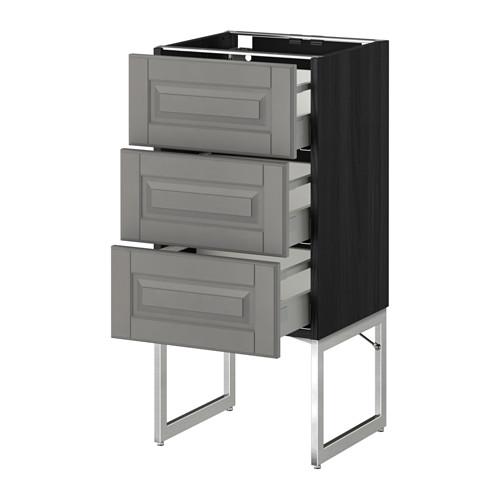 МЕТОД / МАКСИМЕРА Нплн шк 3 фрнт/3 средн ящика - под дерево черный, Будбин серый, 40x37x60 см МЕТОД / МАКСИМЕРА Нплн шк 3 фрнт/3 средн ящика - под дерево черный, Будбин серый, 40x37x60 см