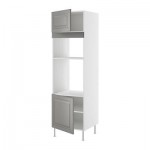 ФАКТУМ Высок шкаф д СВЧ/духов/2 двери - Лидинго серый, 60x211 см